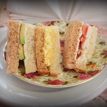 Spring Tea Garden - Tea sandwiches: Avocado, Egg salad, and Tomato - Tea Rooms Near Me - Fullerton, California Spring Tea Garden - Tea sandwiches: Avocado, Egg salad, and Tomato - Tea Rooms Near Me - Fullerton, California