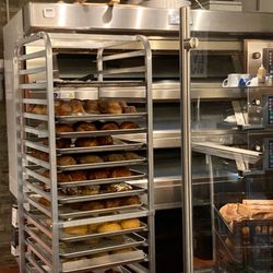 Slow Rise Bakehouse - Big shiny new deck oven and loads of gorgeous fresh pastries.