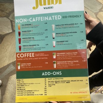Junbi - Waikiki - Menu - Coffee & Tea Near Me - Honolulu, Hawaii
