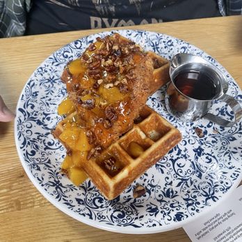 Tupelo Honey - Peach chicken and waffles - New American Near Me - Lenexa, Kansas