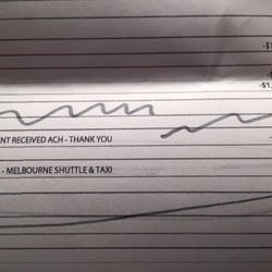 Melbourne Shuttle & Taxi Service - Credit from American Express showing disputed charge from Melbourne Shuttle.