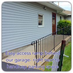 Our ramp for those who need it. Just ring the bell at the door!