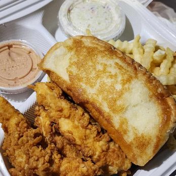 Raising Cane's Chicken Fingers - The Box Combo (drink not pictured) - Fast Food Near Me - Brooklyn, New York Raising Cane's Chicken Fingers - The Box Combo (drink not pictured) - Fast Food Near Me - Brooklyn, New York