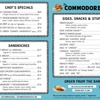 The Commodore - Menu - Bars Near Me - New York, New York The Commodore - Menu - Bars Near Me - New York, New York