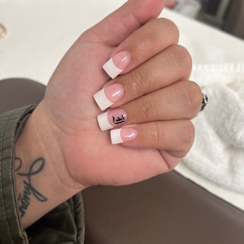 Gossip Nails and Spa - White Tip new set - Nail Salons Near Me - Orange, California