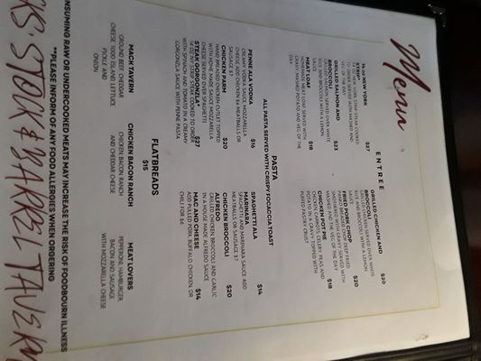 Menu photo 4 Locks’, stock and barrel Tavern Windsor Locks, CT