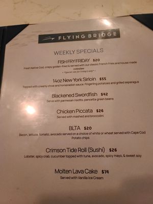 Menu photo 2 The Flying Bridge Falmouth, MA Menu photo 2 The Flying Bridge Falmouth, MA
