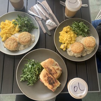Baker and Cook - English muffin breakfast sandwich and biscuits and gravy. - Bakeries Near Me - Sonoma, California