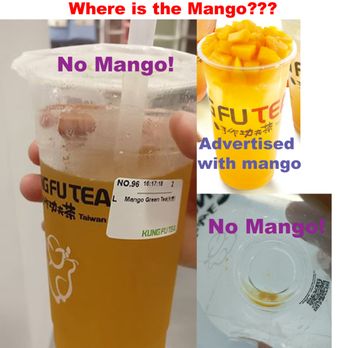 Kung Fu Tea on Spadina - Mango Green Tea - Bubble Tea Near Me - Toronto, Ontario