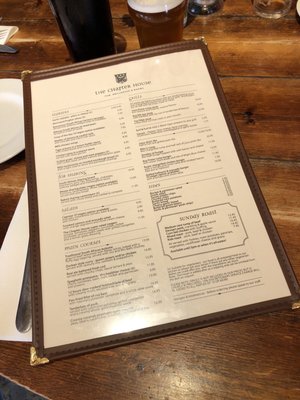 Menu photo 1 The Chapter House Salisbury, WIL Menu photo 1 The Chapter House Salisbury, WIL