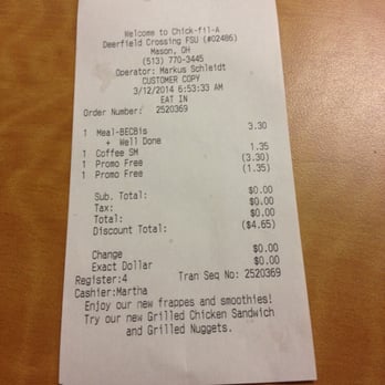 Chick-fil-A - Free the entire month of March between 0530-0700 at this location!! - Fast Food Near Me - Mason, Ohio