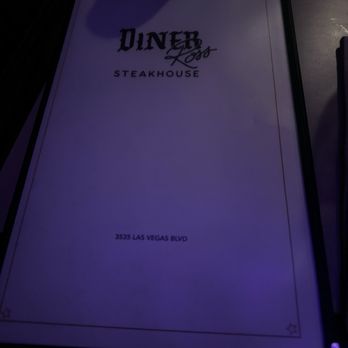 Diner Ross Steakhouse - Menu front - Cocktail Bars Near Me - Las Vegas, Nevada Diner Ross Steakhouse - Menu front - Cocktail Bars Near Me - Las Vegas, Nevada