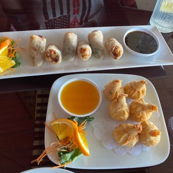 Bahn Thai Restaurant - Chicken basil roll and Krab rangoons - Thai Near Me - Tallahassee, Florida Bahn Thai Restaurant - Chicken basil roll and Krab rangoons - Thai Near Me - Tallahassee, Florida