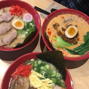 Ramen Yukinoya - (Clockwise from top left): Miso ramen, tantan men, and tonkotsu ramen - Ramen Near Me - Arcadia, California Ramen Yukinoya - (Clockwise from top left): Miso ramen, tantan men, and tonkotsu ramen - Ramen Near Me - Arcadia, California