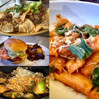 The Arrogant Butcher - Nachos, Burger. Brussels spouts and the shrimp pasta. We got sweet potatoes for the side dish and it was really good! Sweet and savory! - American Near Me - Phoenix, Arizona