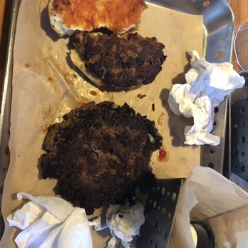 Chili's - On the bottom is the original burger patty I was served and then on top is the second. Both pretty burnt but the bottom is unexplainable. - Bars Near Me - Arden, North Carolina Chili's - On the bottom is the original burger patty I was served and then on top is the second. Both pretty burnt but the bottom is unexplainable. - Bars Near Me - Arden, North Carolina