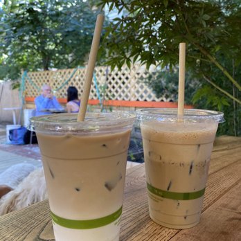 Cicada Coffee Bar - Saigon Latte (left), Sea Salt Shaker (right) - Vietnamese Near Me - Cambridge, Massachusetts Cicada Coffee Bar - Saigon Latte (left), Sea Salt Shaker (right) - Vietnamese Near Me - Cambridge, Massachusetts