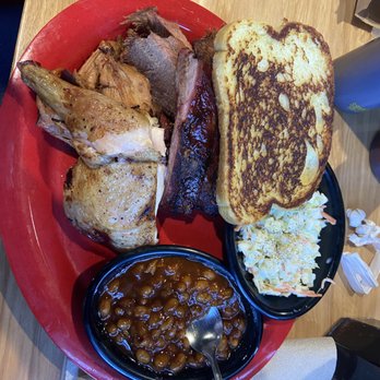 Sonny's BBQ - Sampler plate,chicken, ribs, pulled pork, brisket, baked beans (fantastic taste!) & cole slaw. - Barbeque Near Me - Kingsland, Georgia Sonny's BBQ - Sampler plate,chicken, ribs, pulled pork, brisket, baked beans (fantastic taste!) & cole slaw. - Barbeque Near Me - Kingsland, Georgia
