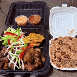 Griot plate with rice and red beans