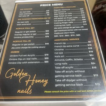 Golden Honey Nails - Menu - Nail Salons Near Me - Cleveland, Ohio