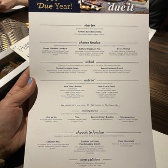 The Melting Pot - NYE menu - Fondue Near Me - Colorado Springs, Colorado