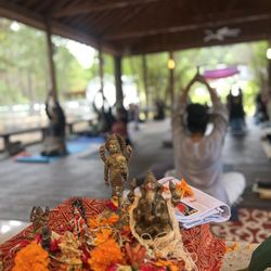 Houston Yoga & Ayurveda Ashram - Yoga on the outdoor deck