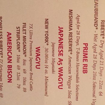 T-Bones - Expensive wagyu - Steakhouses Near Me - Las Vegas, Nevada