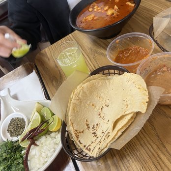 La Torta Loca - Menudo con grano with hand made corn tortillas - Mexican Near Me - Santa Ana, California