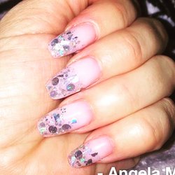 Nails by Chris Taylor - Hard Gel nails with chunky glitter