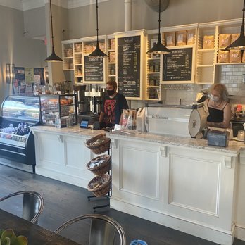 Boxwood Coffee - Cashier countertop along with menu. - Coffee & Tea Near Me - Summit, New Jersey