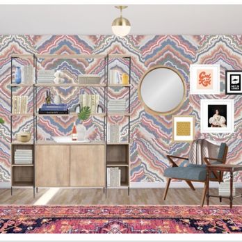 Walnut Wallpaper - This is the mockup that my designer put together so I could visualize the wallpaper. From Hill House Design (Austin, TX) - Wallpapering Near Me - Los Angeles, California Walnut Wallpaper - This is the mockup that my designer put together so I could visualize the wallpaper. From Hill House Design (Austin, TX) - Wallpapering Near Me - Los Angeles, California