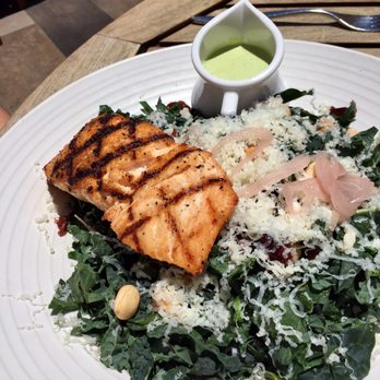 Harvest - Kale salad with grilled salmon. So good - New American Near Me - Laguna Beach, California Harvest - Kale salad with grilled salmon. So good - New American Near Me - Laguna Beach, California