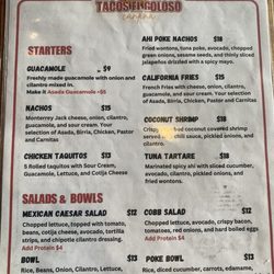 Tacos El Goloso Cantina - Menu