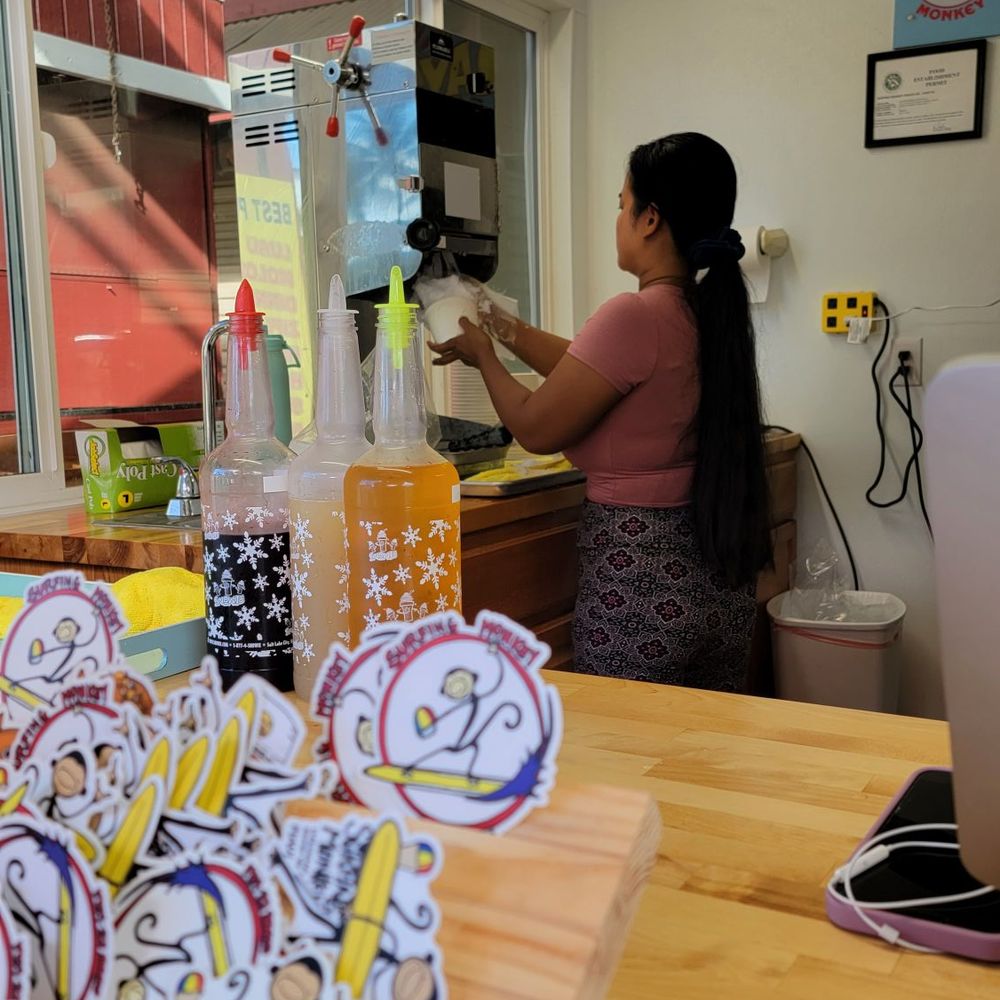 Surfing Monkey Shave Ice - Pretty cool ice shaving machine - Ice Cream & Frozen Yogurt Near Me - Kihei, Hawaii Surfing Monkey Shave Ice - Pretty cool ice shaving machine - Ice Cream & Frozen Yogurt Near Me - Kihei, Hawaii