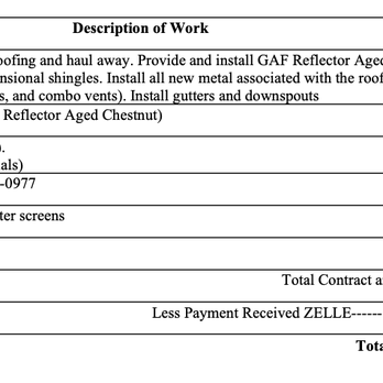 Pacific Coast Roofing Service - Invoice showing charging for the steel gutter cover. - Roofing Near Me Pacific Coast Roofing Service - Invoice showing charging for the steel gutter cover. - Roofing Near Me
