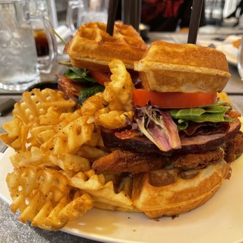 The Paper Mill Lounge and Theatre - Waffle club sandwich - Performing Arts Near Me - Sylva, North Carolina