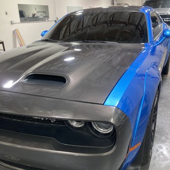 Coolcat Customz - Challenger bumper , hood, roof and truck done! Carbon fiber - Auto Glass Services Near Me - Tucson, Arizona