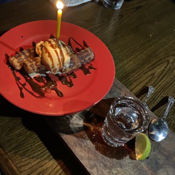 Compadres Cantina - Churros & Tequila Shot for my Birthday .. Thank You Mario our server - Mexican Near Me - Ontario, California Compadres Cantina - Churros & Tequila Shot for my Birthday .. Thank You Mario our server - Mexican Near Me - Ontario, California