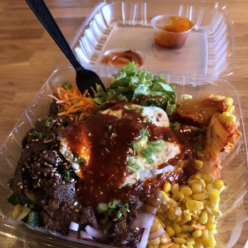 Bop N Grill - Bi Bim Bop with bulgogi not authentic Korean but still pretty good. - Burgers Near Me - Chicago, Illinois