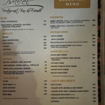 Isabel - Menu - Seafood Near Me - Cabo San Lucas, BCS