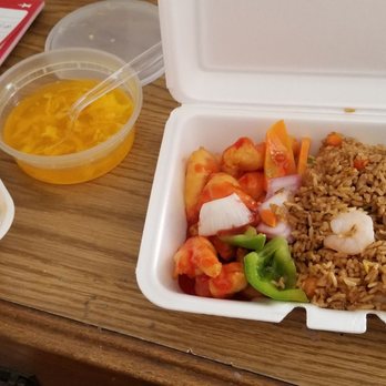 Sichuan Chinese Restaurant - Sweet & sour chicken with shrimp fried rice, a side of egg drop soup, and steamed dumplings! Yummmm! - Chinese Near Me - Normal, Illinois Sichuan Chinese Restaurant - Sweet & sour chicken with shrimp fried rice, a side of egg drop soup, and steamed dumplings! Yummmm! - Chinese Near Me - Normal, Illinois