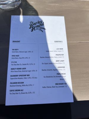 Menu photo 2 The Barley Hound Prescott, AZ Menu photo 2 The Barley Hound Prescott, AZ