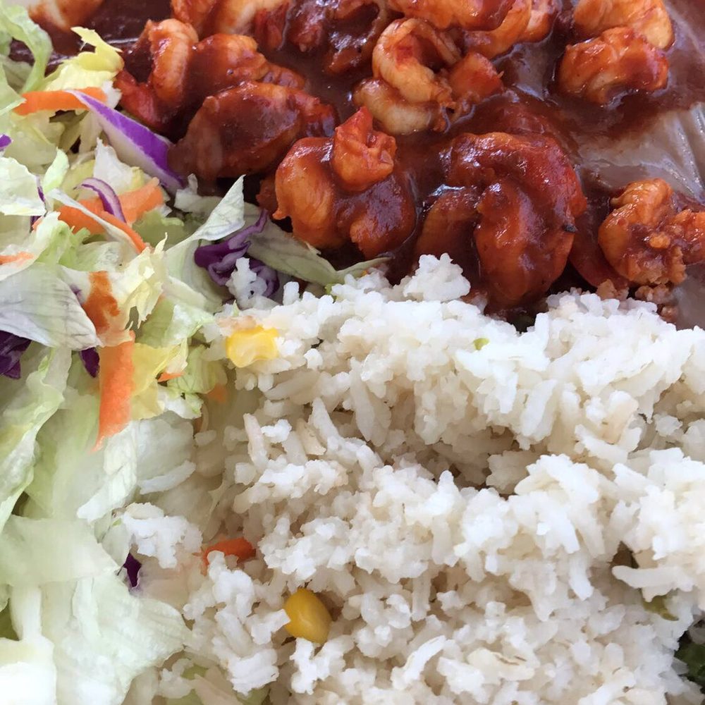a plate of food with rice and vegetables a plate of food with rice and vegetables