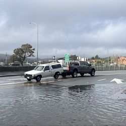 North Bay Towing And Recovery - Robert helping get our truck out of the king tide flood!