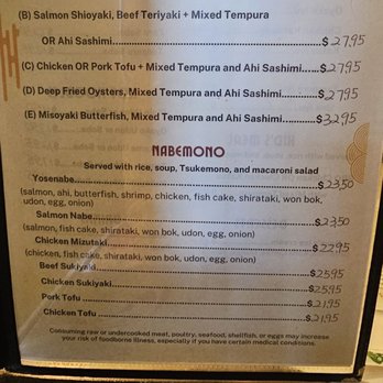 Yagura Restaurant - Menu of Dinner Teishoku and Nabemono - as of June 2025 - Japanese Near Me - Honolulu, Hawaii Yagura Restaurant - Menu of Dinner Teishoku and Nabemono - as of June 2025 - Japanese Near Me - Honolulu, Hawaii