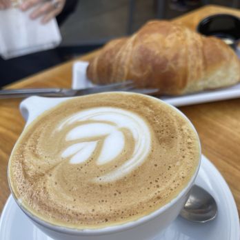 Lofty Coffee - Salted caramel latte and a croissant - Coffee & Tea Near Me - San Diego, California