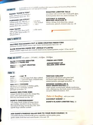 Menu photo 8 Duke's Waikiki Honolulu, HI Menu photo 8 Duke's Waikiki Honolulu, HI