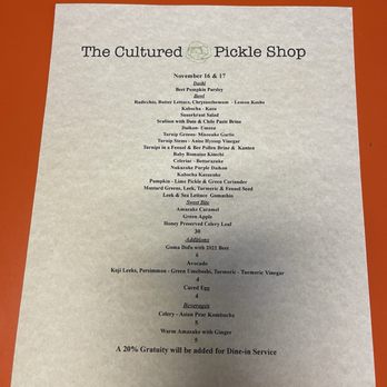 The Cultured Pickle Shop - Menu - Specialty Food Near Me - Berkeley, California The Cultured Pickle Shop - Menu - Specialty Food Near Me - Berkeley, California