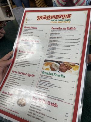 Menu photo 2 Yesterday's Soda Fountain Ennis, MT Menu photo 2 Yesterday's Soda Fountain Ennis, MT