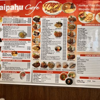 Waipahu Cafe - The Menu - Diners Near Me - Waipahu, Hawaii